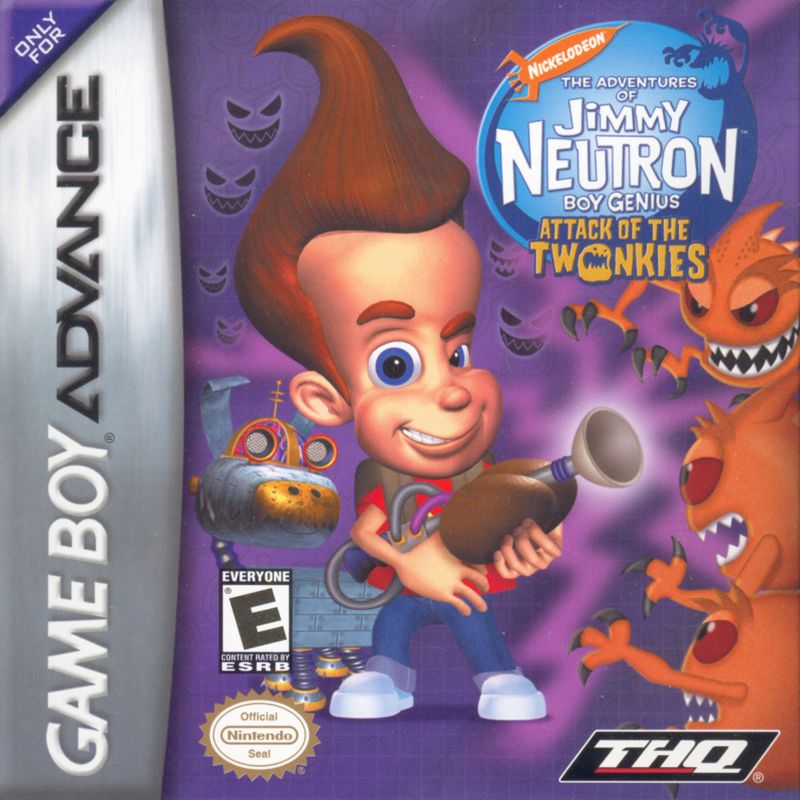 Jimmy Neutron Boy Genius box art for GameBoy Advance